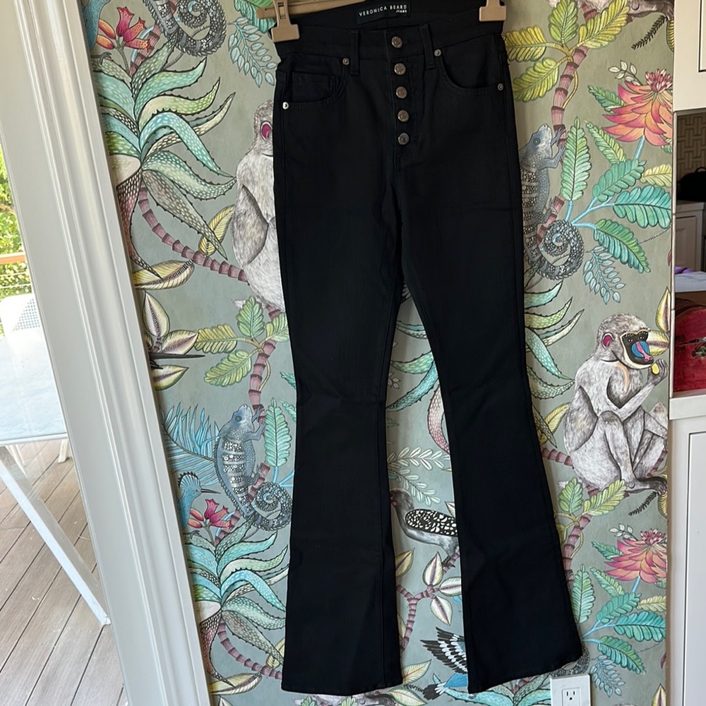 Veronica Beard Black Beverly Skinny Flare Jeans